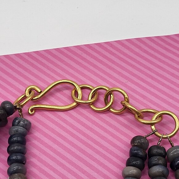 Ana Srdic S Africa Lapis Lazuli Beaded Gold Vermeil Amethyst Cabochon Necklace - Picture 7 of 14